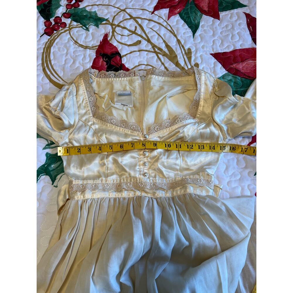 70s Gunne Sax Off White Romantic Victorian Prairie Wedding Dress Sleeves Size 5 - Picture 5 of 16